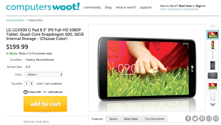 Deal: Refurbished LG G Pad 8.3 For $199 On Woot
