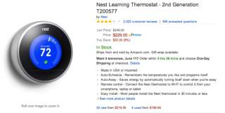 Deal: Grab a Nest Thermostat on Amazon for $229, $20 Off Retail