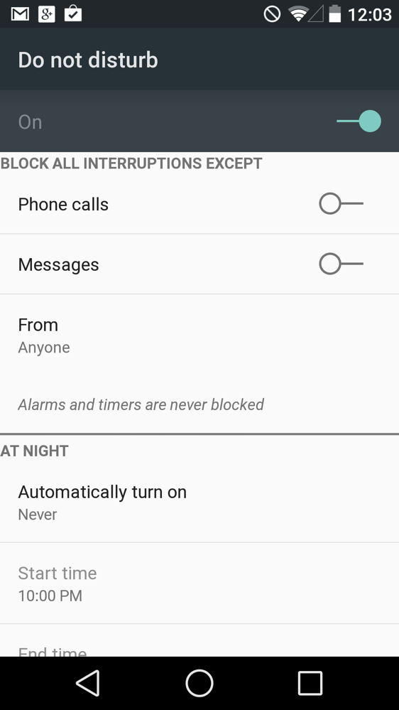 Android L Features: Do Not Disturb Mode