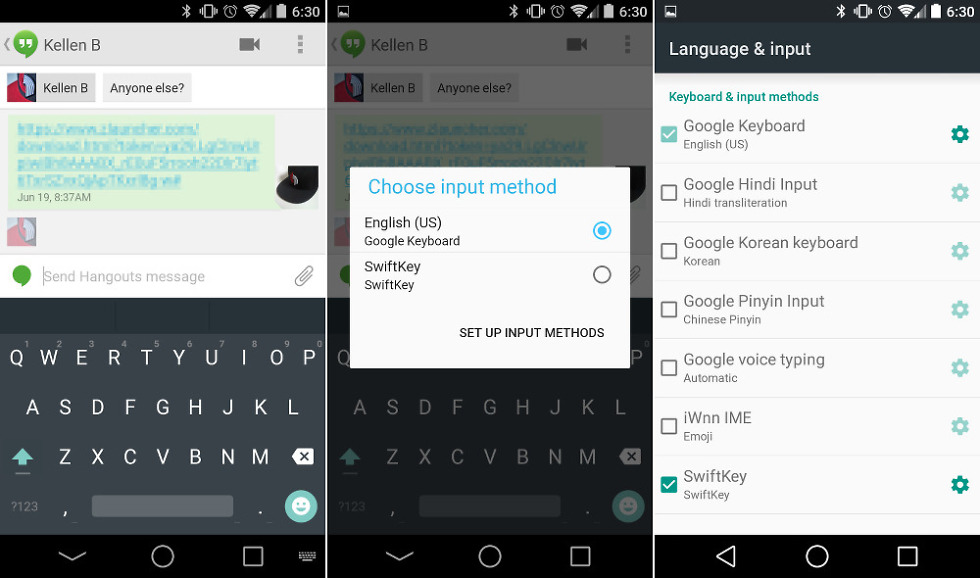 Android L Features Keyboard Switching Now Happens in the Navigation Bar