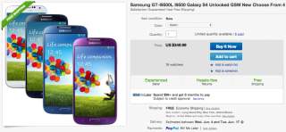 Deals:  Unlocked Galaxy S4 for $350, G2 Mini for $250 on eBay