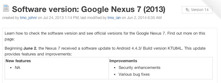 nexus 7 update