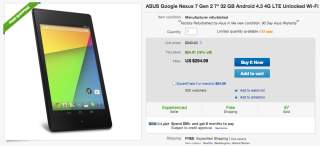 Deal:  32GB Nexus 7 (2013) LTE on eBay for $294