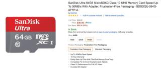 Deal:  SanDisk Micro SD Cards Up to 76% Off at Amazon, 64GB for $36.95