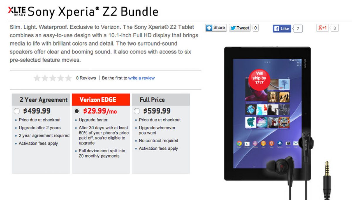 Verizon Adds Tablets to Monthly Edge Payment Plans