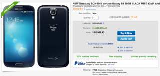 Deal:  New Verizon Galaxy S4 Available From eBay for $359