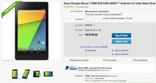 Deal:  Nexus 7 (2013) 32GB for $169 From eBay, $100 Off
