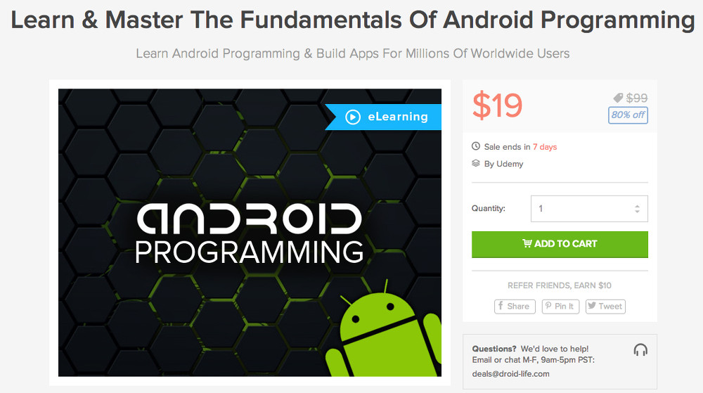 Deal Fundamentals of Android Programming for 19, It’s