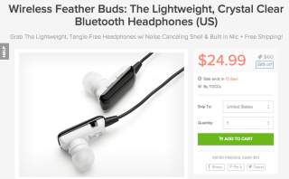 Deal:  $24 for Feather Buds Bluetooth Earbuds