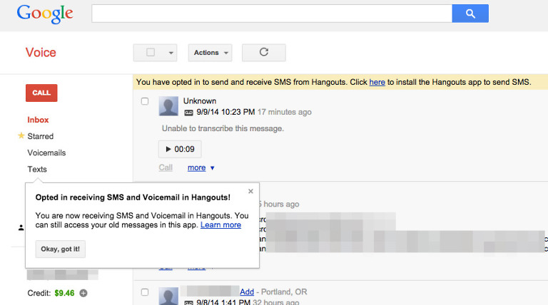 google hangouts voicemail google hangouts voicemail