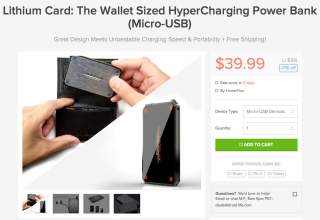 Deal:  Lithium Card is a Wallet-Sized Power Bank for $39