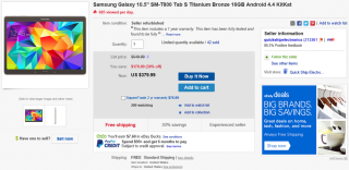Deal: Refurbished Samsung Galaxy Tab S 10.5 16GB for $379.99