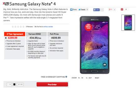 Galaxy Note 4 Now Available for Pre-Order From Verizon and AT&T