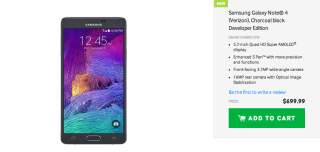 Galaxy Note 4 Developer Edition Now Available for $699