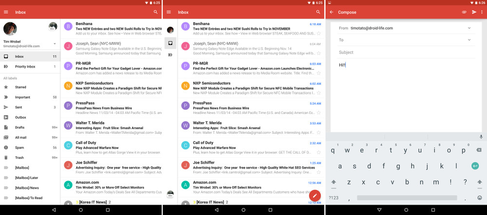 gmail 5.0 tablet