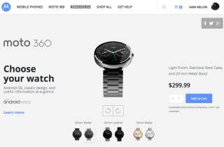 Moto 360 in Dark or Light Metal Now Available for $299