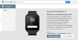 Sony Smartwatch 3 Now In-Stock and Shipping From Google Play for $249
