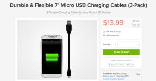 Deal: Durable and Flexible 7″ Micro USB Cables, Pack of 3 for $15
