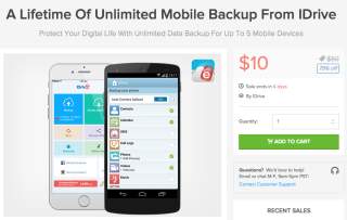 Deal:  Unlimited Lifetime Mobile IDrive Backup for $10