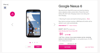 Deal: Save $50 on 32GB and 64GB Nexus 6 in Midnight Blue at T-Mobile