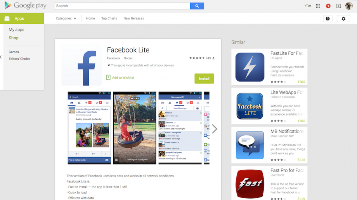 Facebook launches 252KB 'Lite' app for Android