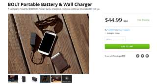 Deal: BOLT Portable Battery & Wall Charger for $45