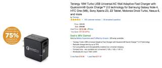 Deal:  Just $12.99 for This Quick Charge 2.0 Adapter