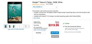 Deal:  Nexus 9 16GB in White Just $319 at Office Depot ($80 Off)