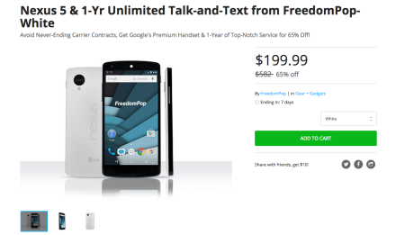 Deal: Buy a Nexus 5 With Year-Long Data Plan From FreedomPop for $199 (Updated)