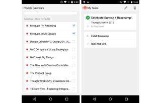 Basecamp and Meetup Events Added to Sunrise Calendar App