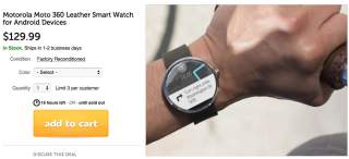 Deal:  Moto 360 is Just $130 Today From Woot