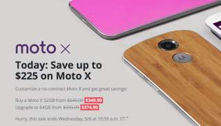 Deal:  Motorola’s $225-Off Moto X Deal is Live – $349 for 32GB, $374 for 64GB