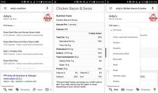 Google Adds Nutrition Info for Popular Restaurant Chain Items