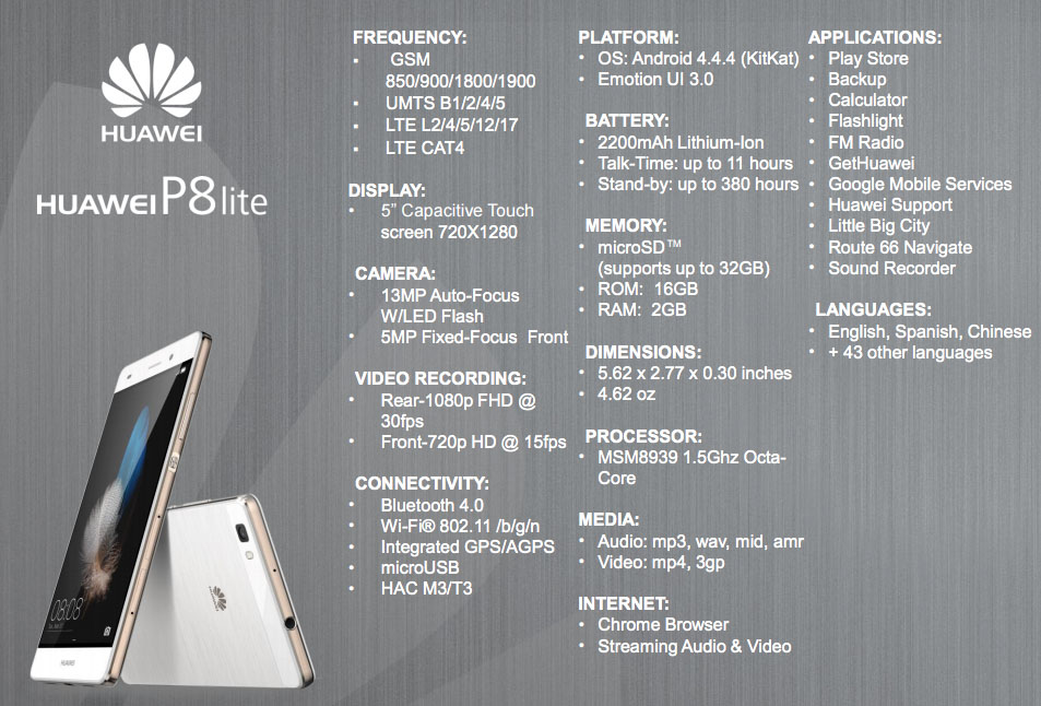 Vriendelijkheid Voorkomen Humoristisch Huawei Announces the P8 Lite, a $249 Unlocked Phone for the US