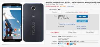 DEAL:  Nexus 6 32GB for $440 on eBay!