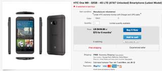 Deal:  Unlocked AT&T HTC One M9 From eBay for $449