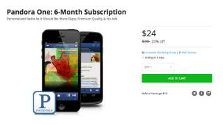 Deal: Grab 6 Months of Pandora One for $24, Down from $30