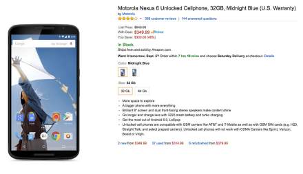 DEAL: Nexus 6 Drops to $349 at Amazon ($150 Off)