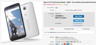 Deal:  Nexus 6 32GB Drops to $299 on eBay