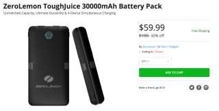 Deal:  This ZeroLemon 30,000mAh Toughjuice Battery Pack is Just $59