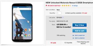DEAL:  Nexus 6 at eBay is Now Just $289. Wow. (Updated: IT’S BACK!)