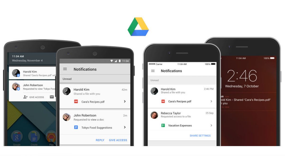 Google Drive Updated With Rich Notifications, Easier Access When File