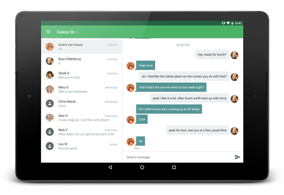 pushbullet tablet sms