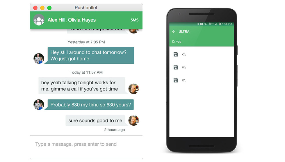 pushbullet group text