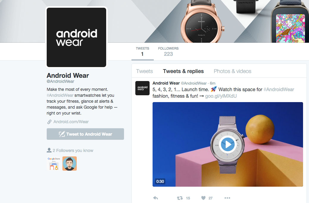 Android Wear Joins Twitter.