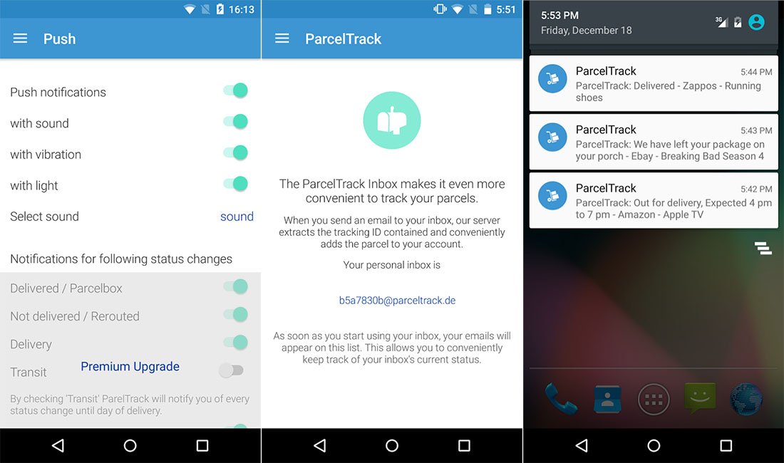 parceltrack android