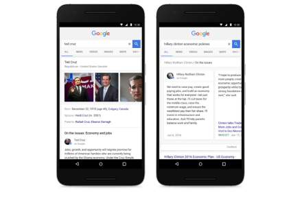 Google Search Makes It Easy to Follow Primary Results, Find Candidate Stances on Political Issues