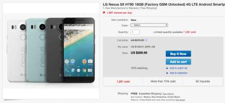DEAL:  Nexus 5X 16GB is Just $269 Today at eBay ($80 Off)