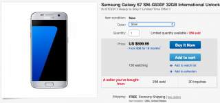 DEAL: Unlocked Galaxy S7 on eBay for $599, S7 Edge for $699