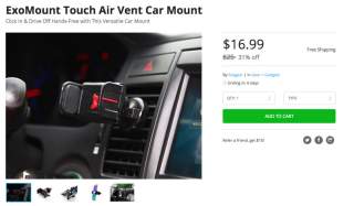 Deal: ExoMount Touch Air Vent Car Mount for $17, Free Shipping